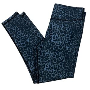 Zyia Active Black & Blue Stylish Leopard Print Women's Leggings Size 12